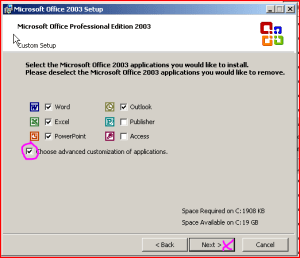 Choose packages to change dialog