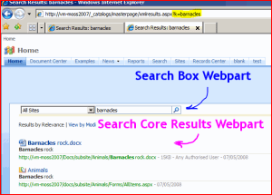 Results Page with Search Box and Core Results Web parts