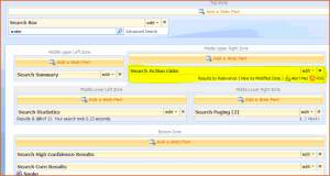 edit-in-browser Editing the results page in the browser shows the second Core results web part