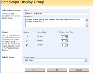 Edit Display Group Page