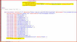Code supporting parameters in SharePoint Designer.