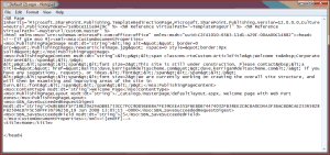 An XML file that is shown when you open the Page item from Outlook