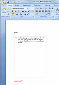 Document Opened offline showing no image