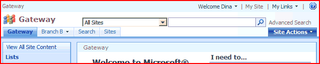 Dina still can't get to Branch A in the web browser.