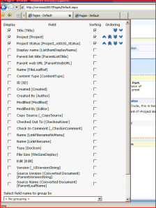Selecting columns and ordering for the Lightning conductor Web Part