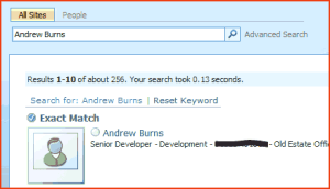 Results of a search - it works!