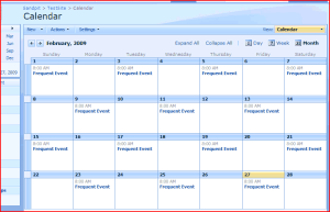 A recurring event in a calendar