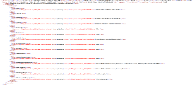 TaxonomyField Definition in CAML